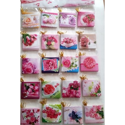 Открытки поздравительные"Букеты розы и тюльпаны"(7*7см)160шт на листе арт,5846